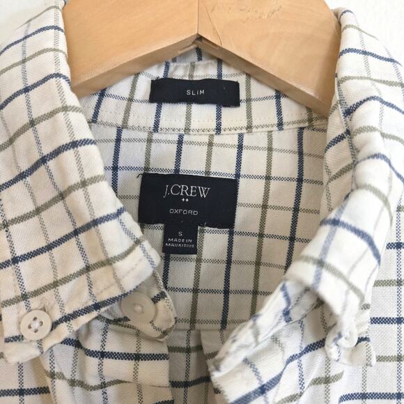 J. Crew Plaid Check Size S Oxford Slim Button Down Dress Shirt - Picture 7 of 7